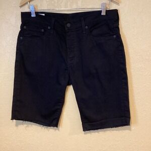 Levis Premium Denim Black Jean Shorts, Size 33, 98%‎ Cotton, 2% Spandex